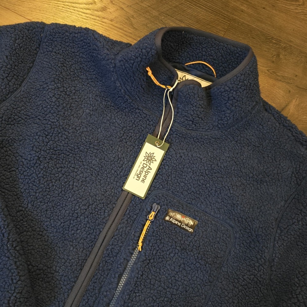 Alpine Design Sherpa Fleece Jacket Mens XXL Blue Outdoor Hiking Soft NWT